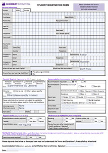 Editable registration form